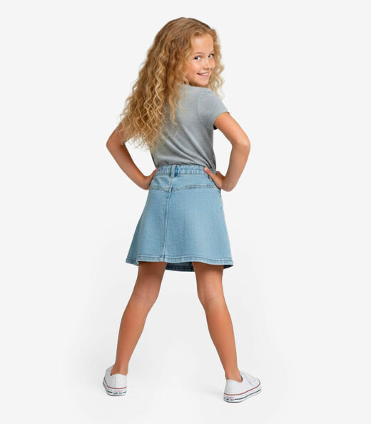 Blusa Básica Infantil Manga Curta Lisa Soletex Cinza