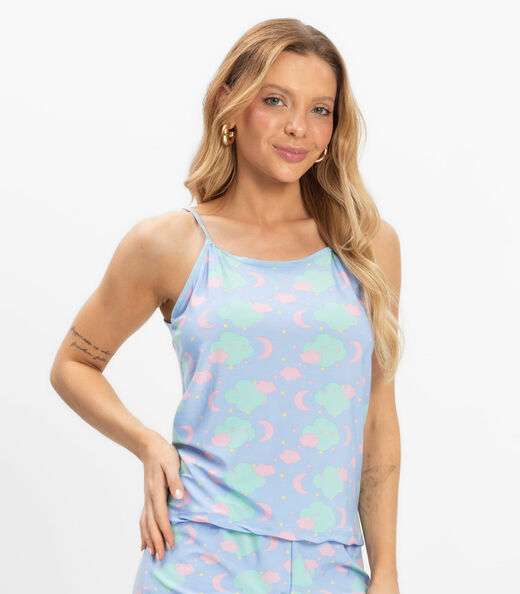 Short Doll Curto Feminino De Liganete Bella Ana Azul