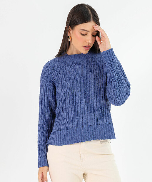 Image_Suéter Feminino Chenille Marisa Azul