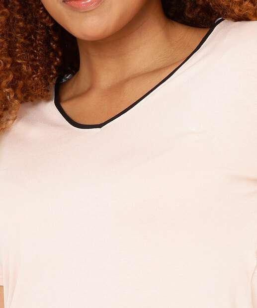 Blusa Feminina Viscolycra Vazada Manga Curta Marisa