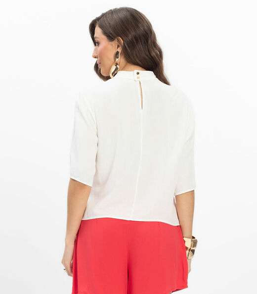 Blusa Viscose Slub Feminina Endless Bege