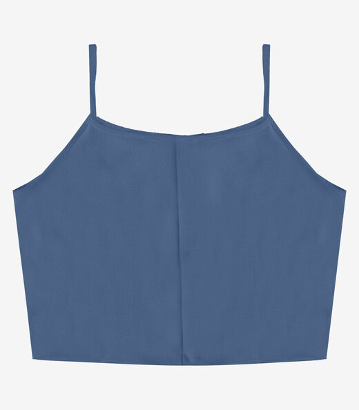 Blusa de Alça Feminina Tecido Henera Infinita Cor Azul