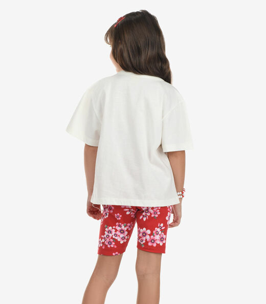 Conjunto Blusa Com Ciclista Meia Malha Rovi Kids Bege