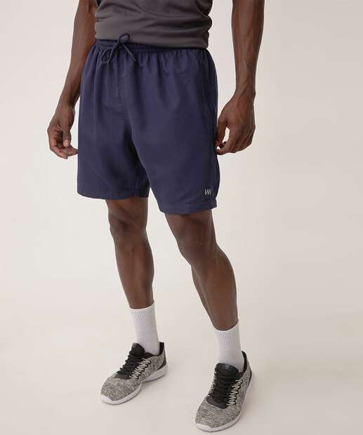 Bermuda Masculina Fitness Microfibra Básica MR Azul