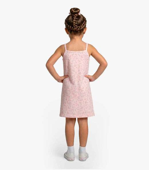Vestido Infantil em Cotton Leve Rotativo Select Rosa