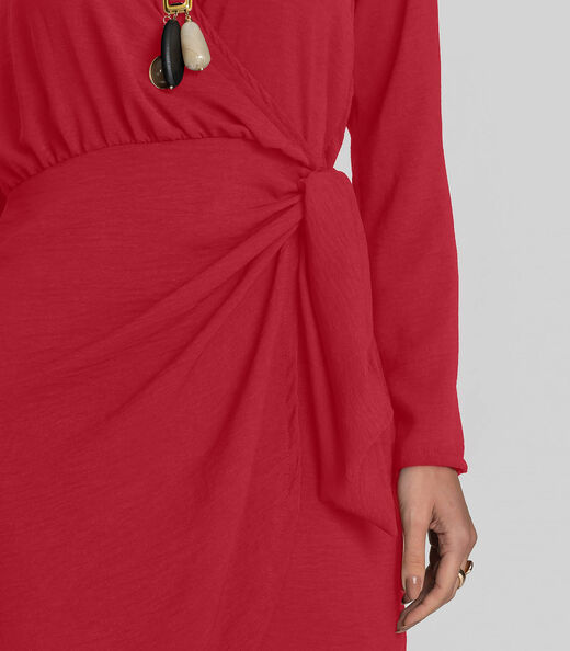 Vestido Feminino Manga Longa Curto Dianna Vermelho