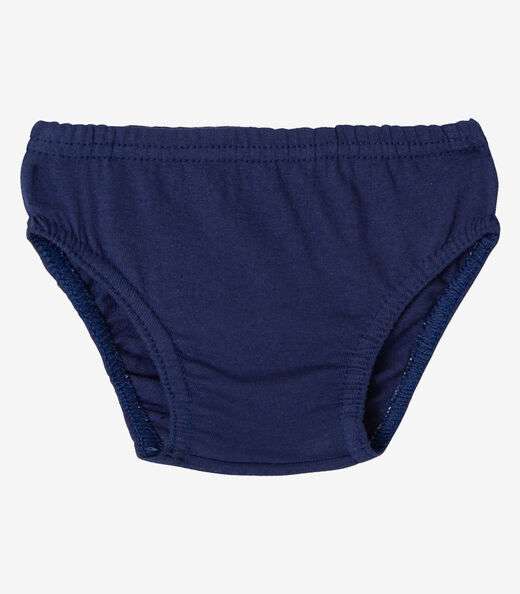 Kit 3 Cuecas Slip Infantil Em Algodão Select Azul