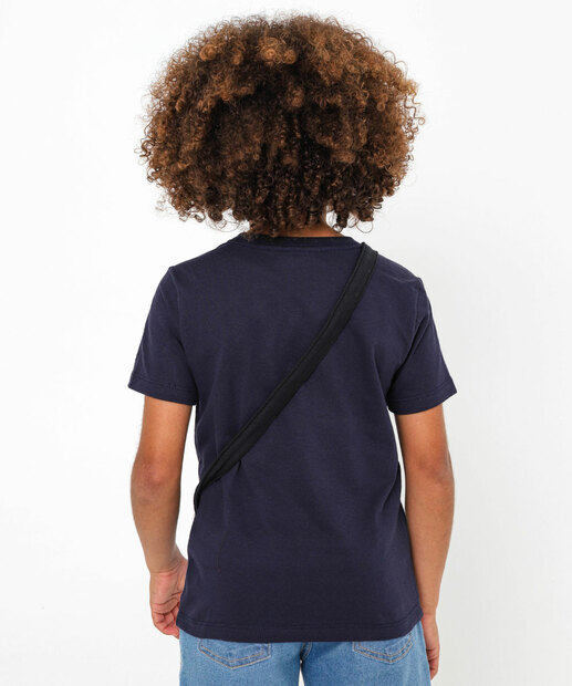 Camiseta Infantil Manga Curta Bolsa Sonic Tam 4 a 10 Azul