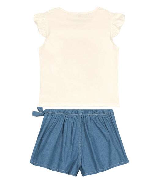 Conjunto Juvenil Blusa E Shorts Saia Trick Nick Bege