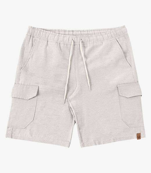 Bermuda Masculina Sarja Cargo Com Elástico Shift Cinza