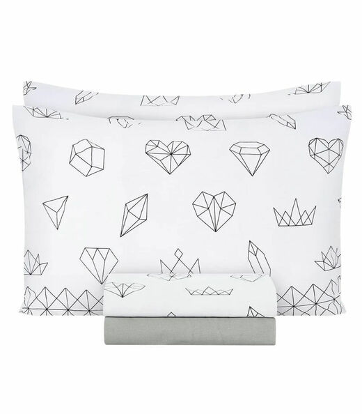 Image_Jogo De Cama Queen Geométrico 150 Fios Lar E Lazer Branco