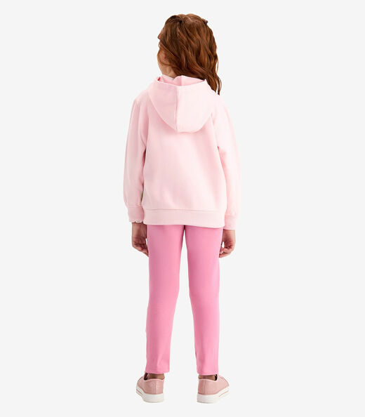 Conjunto Jaqueta com Capuz e Legging Rovi Kids Rosa