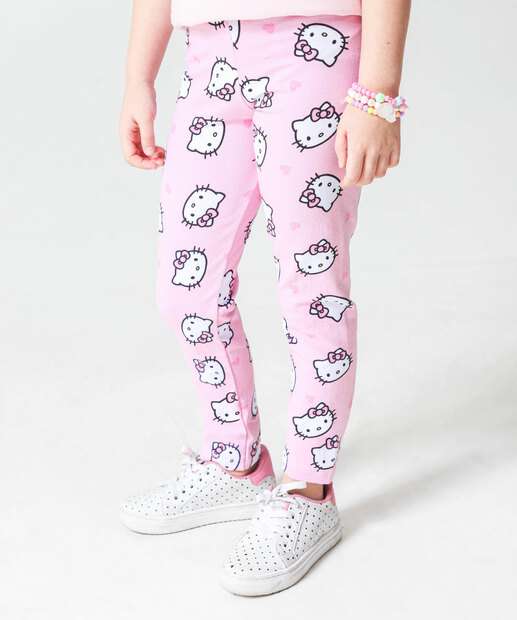 Calça Infantil Hello Kitty Tam 4 a 10 Rosa