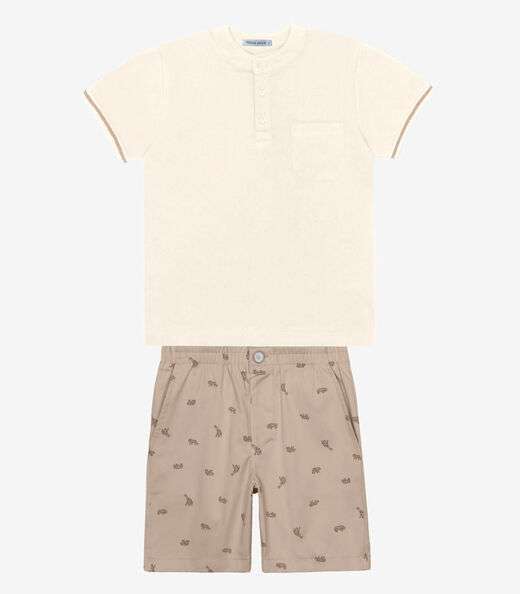 Image_Conjunto Menino Camiseta Com Bermuda Trick Nick Bege