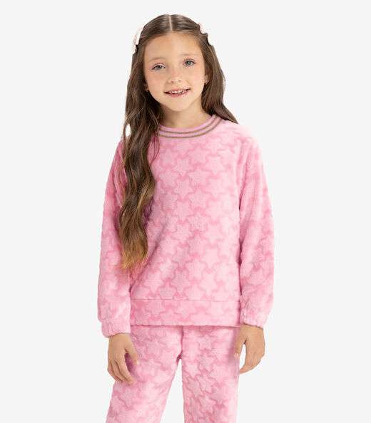 Conjunto Infantil Blusão Com Calça Rovi Kids Rosa