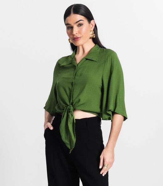 Image_Camisa Feminina Cropped Com Nó Select Verde