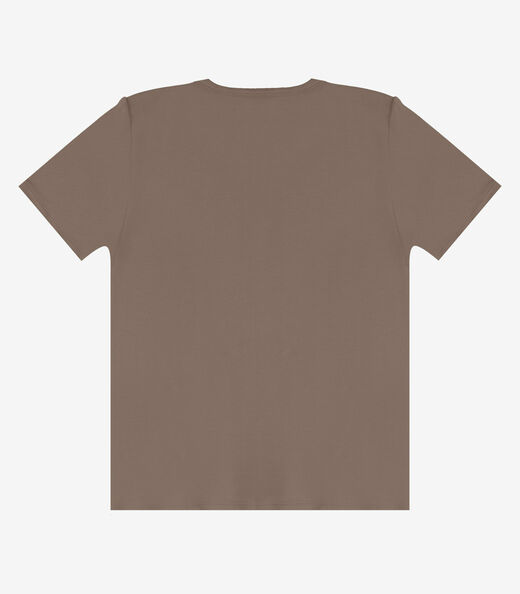 Blusa Feminina  Molicotton E Estampa Infinita Cor Marrom