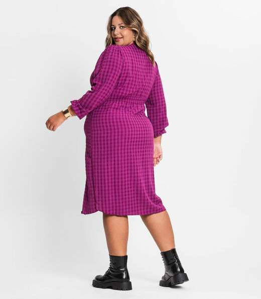 Vestido Plus Size Em Air Flow Secret Glam Roxo