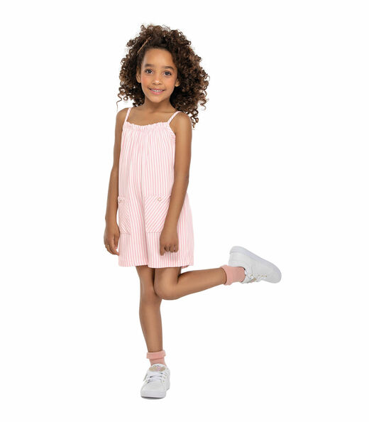 Macaquinho Infantil Listrado Trick Nick Rosa