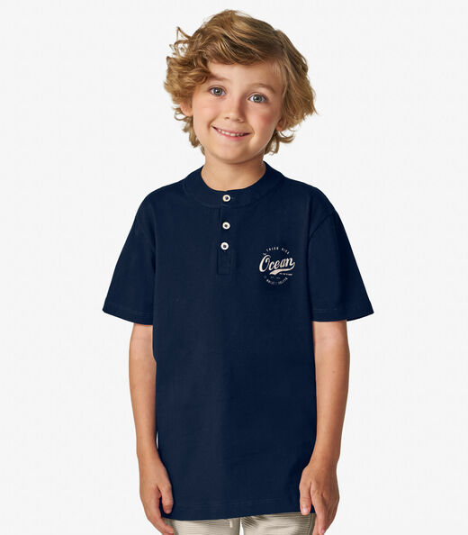Conjunto Camiseta com Bermuda Menino Trick Nick Azul Marinho