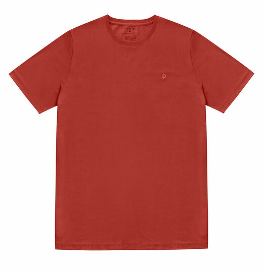 Camiseta Masculina Básica Meia Malha Diametro Vermelho