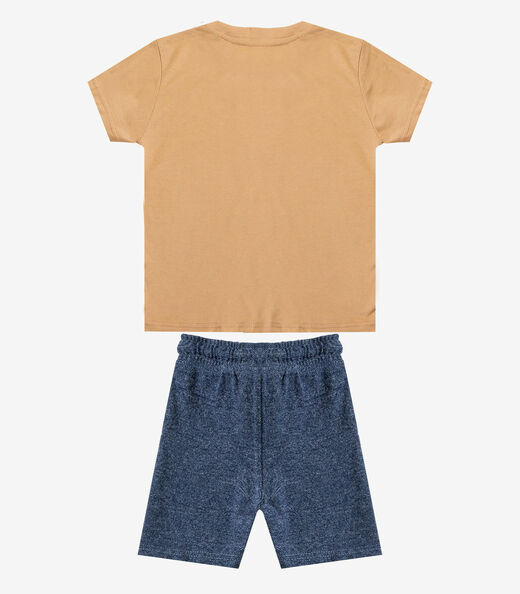 Conjunto Infantil Camiseta com Bermuda Select Marrom