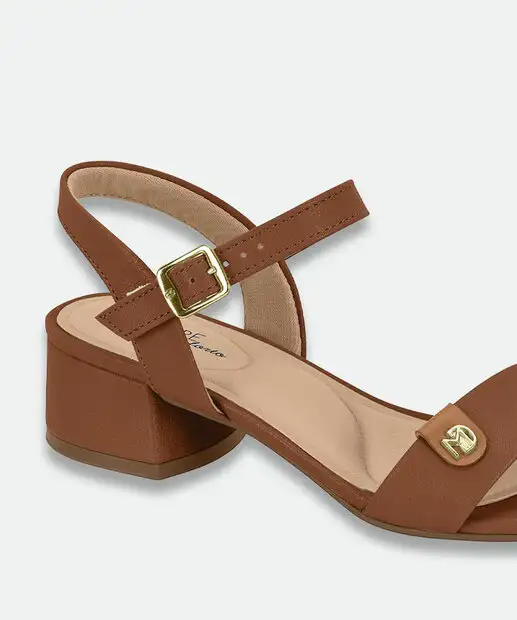 Sandália Feminina Salto Grosso Modare Marrom