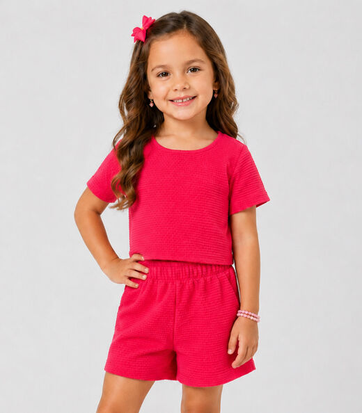 Image_Conjunto Infantil Feminino Blusa e Short Select Rosa
