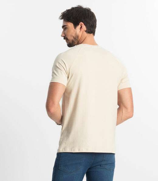 Camiseta Masculina Cotton Leve Diametro Bege