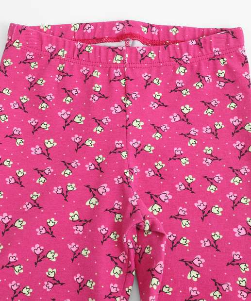 Bermuda Infantil Ciclista Flores Marisa Tam 1 a 3 Rosa