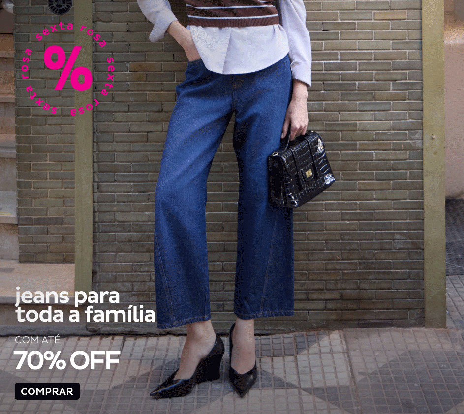 Tudo Jeans para toda família com até 70% OFF Tudo Jeans para toda família com até 70% OFF
