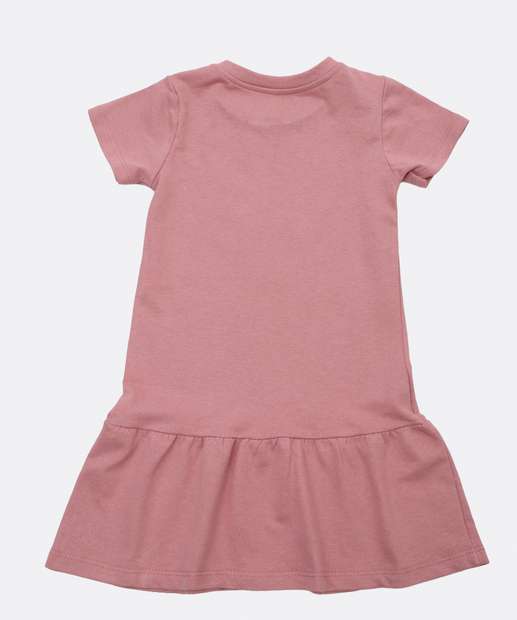 Vestido Infantil Moletinho Babado Marie Disney Tam 1 a 3 Rosa