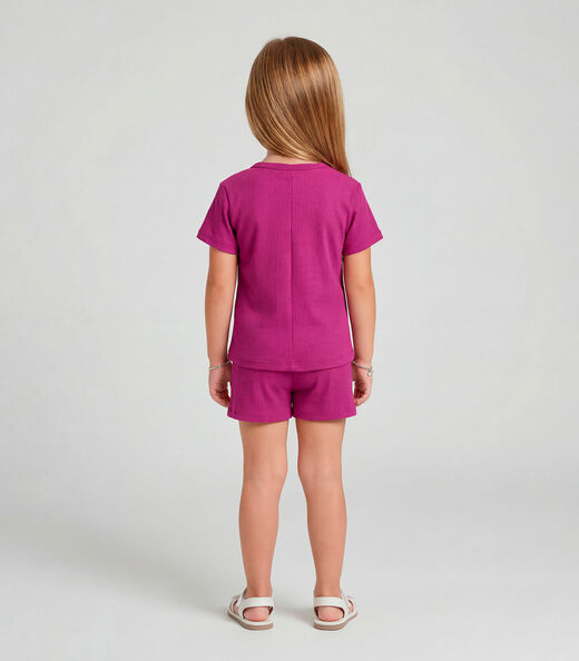 Conjunto Infantil Feminino Blusa e Short Select Rosa