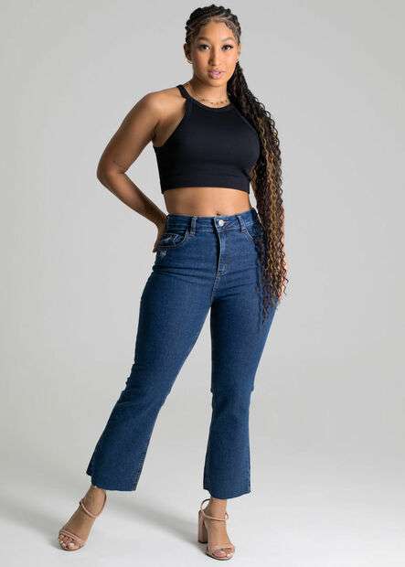Calça Jeans Sawary Cropped Flare - 277419