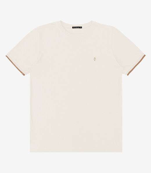 Camiseta Meia Malha Masculina Diametro Bege