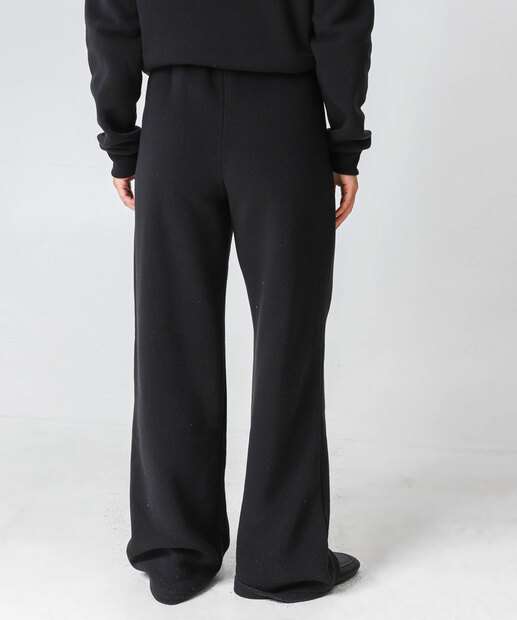 Calça Moletom Wide Leg Feminina Marisa Preto