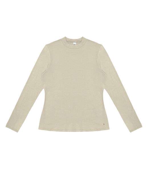 Blusa Feminina Manga Longa Gola Alta Rovitex Bege