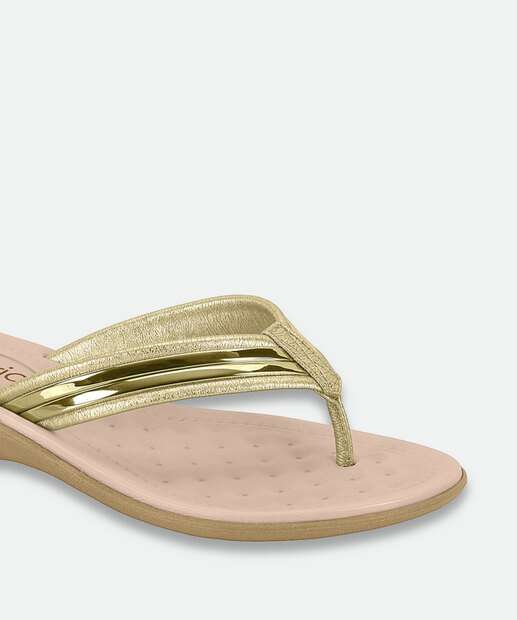 Tamanco Feminina Tiras Beira Rio Dourado 