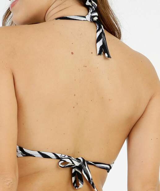 Top Biquíni Animal Print Com Bojo Banho De Mar