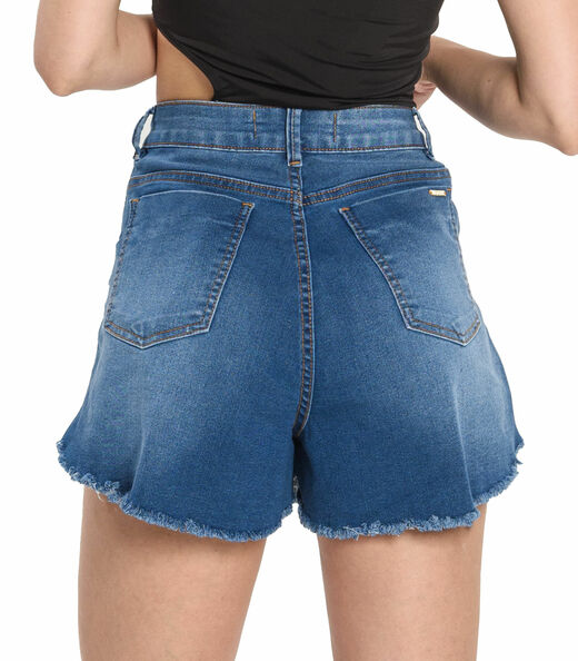 Shorts Jeans Feminino Desfiado Efex Jeans Azul