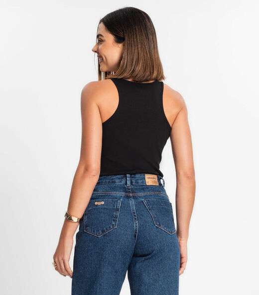 Regata Feminina Em Ribana Rovitex Preto