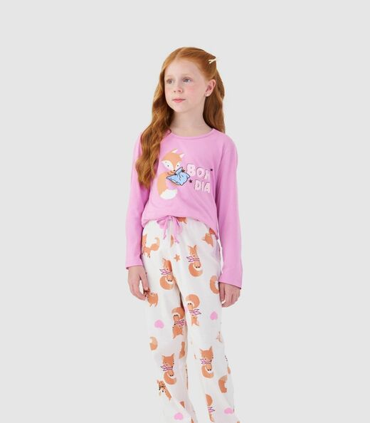 Image_Pijama Inverno Infantil Malha Mensageira Da Paz Rosa