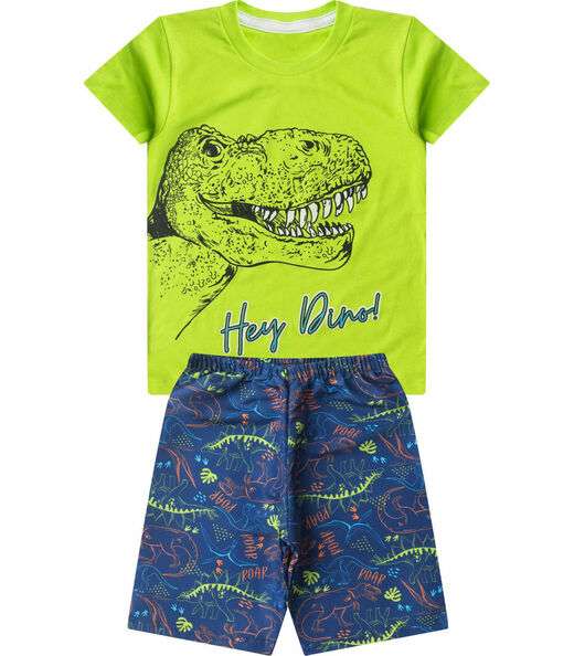 Image_Conjunto Infantil Menino Curto Estampado Select Verde