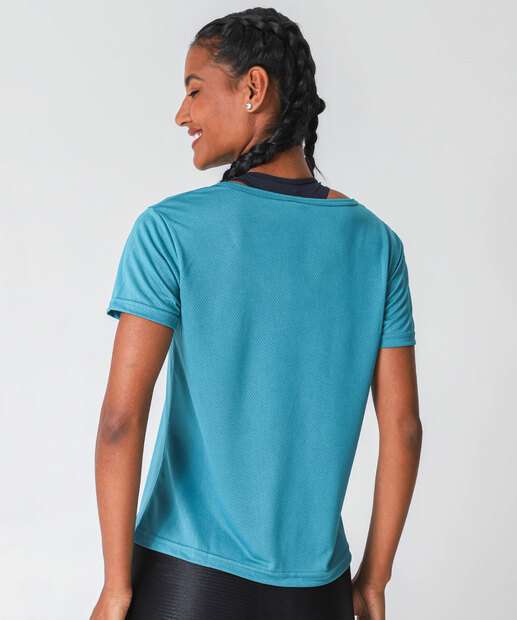 Blusa Feminina Fitness Dry Fit Marisa Azul