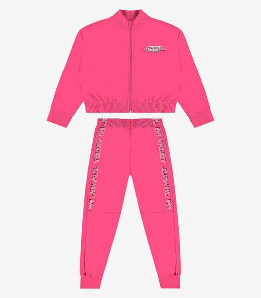 Conjunto Infantil Jaqueta E Calça Rovi Kids Rosa
