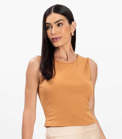 Regata Feminina em Ponto Roma Rovitex Marrom