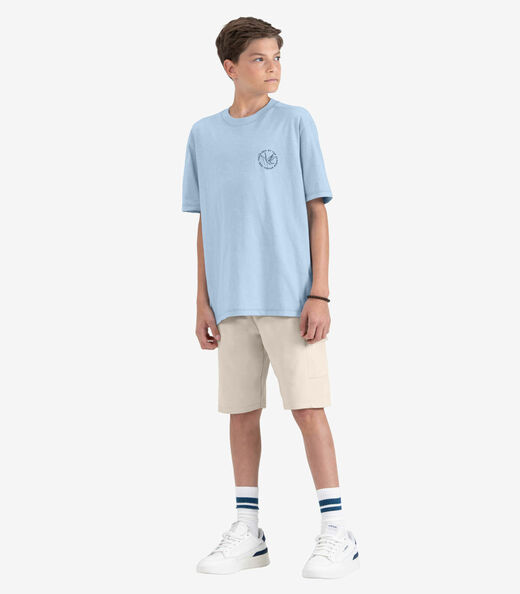 Camiseta Juvenil Masculina em Meia Malha Minty Azul