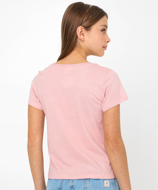 Camiseta Juvenil Estampa Urso Marisa Tam 10 a 16 Rosa