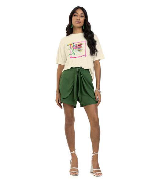 Shorts Feminino Faixa Dupla Viscose Endless Verde