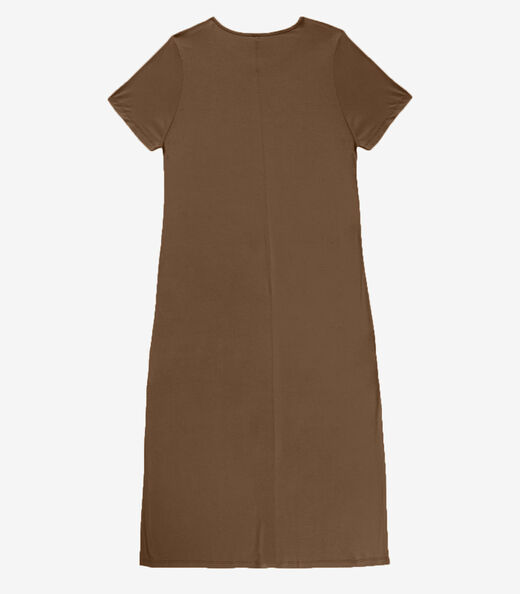 Vestido Feminino Midi Plus Size Infinita Cor Marrom